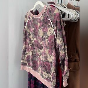 Bohme Floral Pink and Purple Sweatshirt